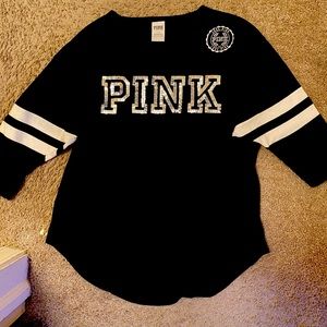 Black and Silver Bling PINK shirt